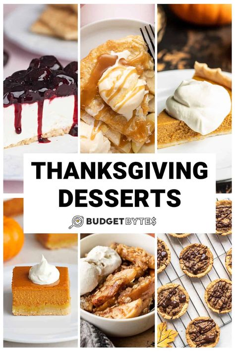 Over 13 Easy Thanksgiving Desserts including rich, velvety pumpkin pie, delicious apple pie, easy chocolate cakes, mini pecan pies, and more! Easy Thanksgiving Dessert Recipes, Vegan Thanksgiving Dessert, Fun Thanksgiving Desserts, Thanksgiving Desserts Easy, Easy Thanksgiving Recipes, Thanksgiving Cooking, Delicious Thanksgiving, Thanksgiving Treats, Thanksgiving Food Desserts