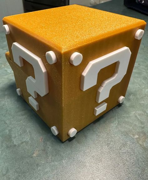 Mario Question Block Container - 3D model by pressprint on Thangs Mario Question Block, Art Costume, 3d Print, Different Colors, 3d Printing, Mario, Design