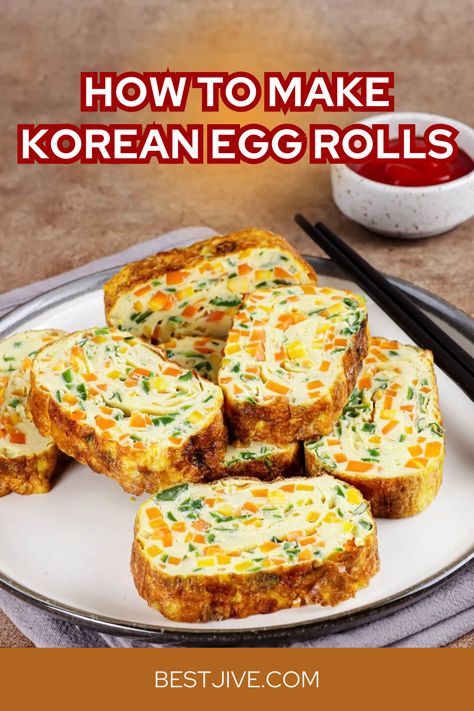 Packed with protein and fiber, Korean egg rolls are a great choice for breakfast. Korean Egg Rolls, Korean Egg, Good For Digestion, Egg Roll, Egg Rolls, Tasty Recipes, Yummy Breakfast, Amazing Food, Healthy Drinks