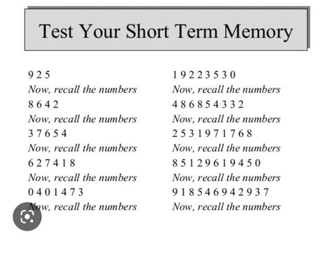 Engage your brain with these memory improvement exercises. Designed to enhance cognitive function and improve recall, these activities are great for daily practice. #MemoryExercises #BrainTraining #CognitiveFunction Long Term Memory Activities, Short Term Memory Activities For Adults, Memory Recall Activities, Schema Ideas, Photographic Memory Training, Memory Improvement, Memory Exercises, Memory Activities, Memory Test