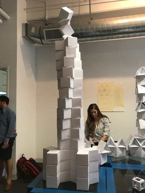 7ft paper tower built with no adhesives Cardboard Tower, Paper Tower, Paper Buildings, Architecture Life, Tower Building, Tower Design, Architecture Model, Loft Bed, Tower