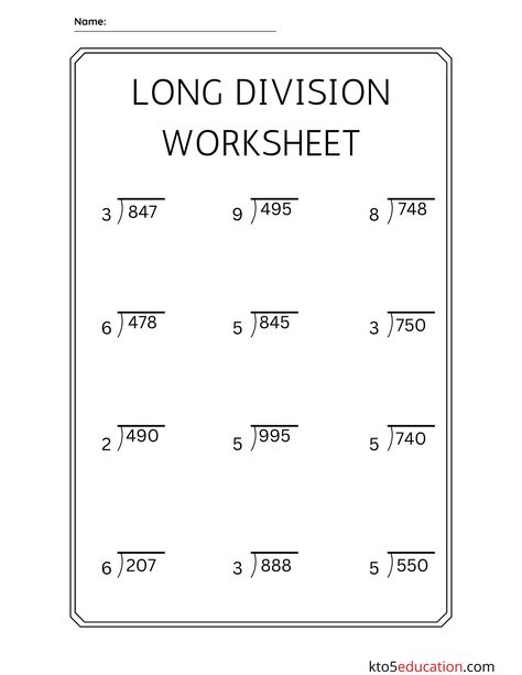 Long Division Worksheets 3rd Grade, Grade 5 Division Worksheets, Division Grade 5 Math Worksheets, Long Division Worksheets Grade 5, Division For 4th Grade, 3rd Grade Math Worksheets Division, Division For 3rd Grade, Division Sums For Grade 3, Easy Division Worksheets