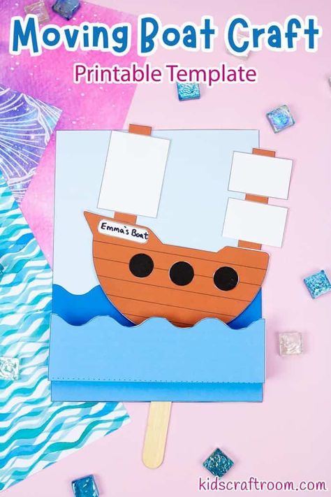 Boat Out Of Popsicle Sticks, Columbus Day Crafts For Kids, Boat Crafts Preschool, Ship Crafts For Kids, Boat Crafts For Kids, Mayflower Craft, Bug Activity, Transport Craft, Pirate Ship Craft