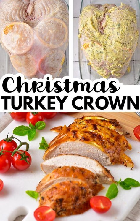 This Christmas Turkey Crown is a juicy and tender Turkey cooked with thyme, basil, and fresh oranges for a citrusy twist. Such a great holiday dinner recipe. Cooking A Turkey Crown In The Oven, Turkey Crown Recipe Christmas, Turkey Crown Recipe, Preparing A Turkey, Citrus Turkey, Turkey Crown, Holiday Dinner Recipes, Easter Cactus, Fantastic Recipes