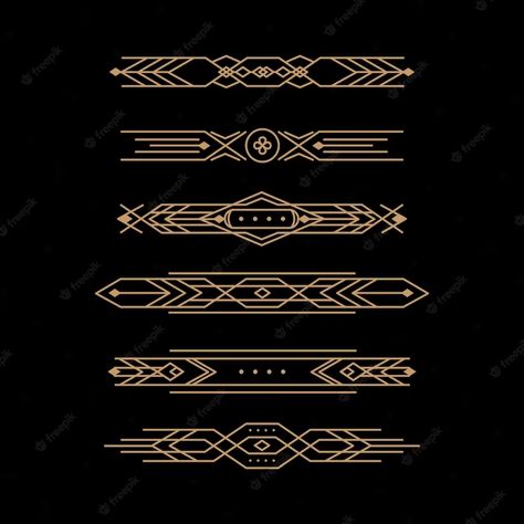 Sauron Cosplay, Art Deco Vector, Art Deco Border, Art Deco Borders, Art Deco Motifs, Art Deco Lines, Art Deco Frame, Baroque Ornament, Vintage Borders