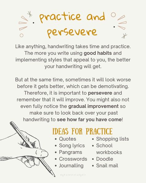 ✍️ how to improve your handwriting ✍️ • QOTD: what’s your favourite pen? • 💾 𝙎𝙖𝙫𝙚 𝙖𝙣𝙙 𝙨𝙝𝙖𝙧𝙚 𝙩𝙝𝙞𝙨 𝙥𝙤𝙨𝙩 𝙛𝙤𝙧 𝙧𝙚𝙛𝙚𝙧𝙚𝙣𝙘𝙚 𝙖𝙣𝙙 𝙩𝙤 𝙝𝙚𝙡𝙥 𝙚𝙣𝙜𝙖𝙜𝙚𝙢𝙚𝙣𝙩! (𝙖𝙣𝙙 𝙛𝙤𝙡𝙡𝙤𝙬 @myhoneststudyblr 𝙛𝙤𝙧 𝙢𝙤𝙧𝙚!) • ⬅️ 𝙨𝙬𝙞𝙥𝙚 𝙩𝙤 𝙨𝙚𝙚 𝙢𝙮 𝙩𝙞𝙥𝙨 • Something you probably wouldn’t know just looking at my studygram is that my handwriting has been a massive personal insecurity since I was very young. I was always the one with bad handwriting and my teachers and even classmates would *always* comment about how it was so messy. These c... Handwriting Journal Ideas, Handwriting For Journaling, How To Change Handwriting Style, How To Get Better At Handwriting, How To Improve My Handwriting, How To Change Handwriting, Changing Handwriting, Better Handwriting Tips, How To Improve Handwriting