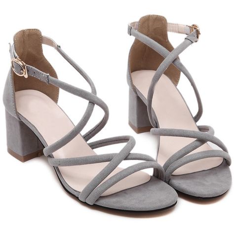 Gray Open Toe Strappy Gladiator Chunky Sandals ❤ liked on Polyvore featuring shoes, sandals, heels, scarpe, grey sandals, gray shoes, strap sandals, grey shoes and chunky shoes Chunky Gladiator Sandals, Gray Sandals, Sandals Strap, Strappy Sandals Gladiators, Sandals Chunky, Gladiator Sandals Heels, Gladiator Shoes, Sandals Gladiator, Heels Chunky