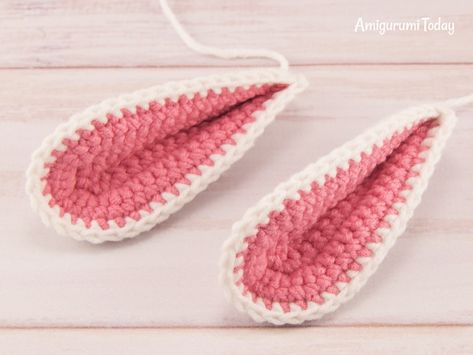 Bunny Ear Headphones, Crochet Ears Amigurumi, Bunny Ear Crochet Pattern, How To Make Bunny Ears, How To Crochet Bunny Ears, Crochet Bunny Ears Pattern, Bunny Ears Crochet, Crochet Bunny Ears, Easter Bunny Basket Crochet