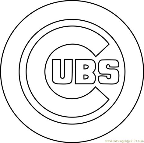 Chicago Cubs Logo printable coloring page for kids and adults Chicago Cubs Coloring Pages, Cubs Logo Svg, Chicago Coloring Pages, Chicago Cubs Svg, Cricut Pictures, Abc Countdown, Chicago Logo, Baseball Coloring Pages, Baseball Tattoos