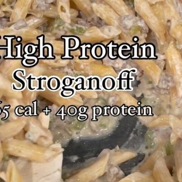 Felicia Keathley on Instagram Beef Stroganoff With Cottage Cheese, High Protein Stroganoff, High Protein Beef Stroganoff, Felicia Keathley, Yummy Meal Prep, Barilla Protein Pasta, Cottage Cheese Blended, Stroganoff Pasta, Pasta With Veggies