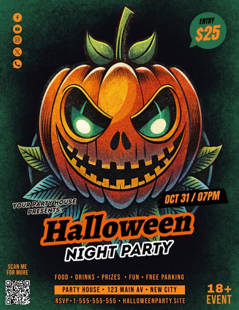 Halloween Party Flyer Grand Opening Flyer, Church Halloween, Wwe Art, Halloween Party Flyer, Halloween Party Night, Linkedin Background Image, Linkedin Background, Kindle Book Cover, Flyer Ideas