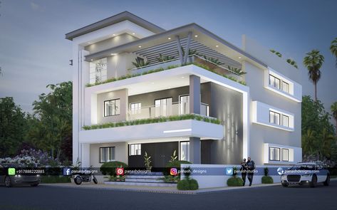 Three Storey House Design, Three Storey House, House Design 3d, 3 Storey House Design, House Architecture Styles, 3d Elevation, House Outer Design, Small House Design Exterior, Building House Plans Designs