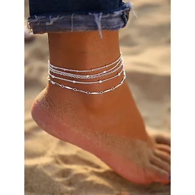 Ankle Accessories, Rhinestone Anklet, Crystal Anklet, Heart Anklet, Beach Anklets, Summer Bracelets, Layered Chains, Beaded Anklets, Foot Jewelry