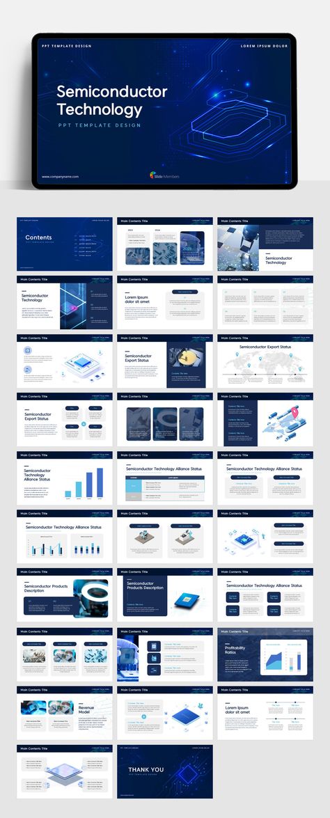 Technology Theme related PPT Templates. Get your own editable pre-designed slides. #SlideMembers #Business #Technology #IT #Semiconductor #Device #Industries #Machinery #Electronics #Microchip #Intel #Samsung #Industrial #Smart #Professional #Simple #Modern #Mockup #Infographics #Diagram #Multipurpose #Proposal #Profile #Layout #Report #Cover #PPT #TemplateDesign #FreePresentation #PowerpointTemplate #Presentation #Templates #FreeTemplate #Slides #GoogleSlides #PowerPoint #freePPT #Keynote Powerpoint Design Technology, Technical Presentation Design, Ppt Theme Free Presentation Templates, Ppt Technology Design, Technology Presentation Design, Ppt Cover Design, Academic Branding, Powerpoint Title Slide, Technology Company Profile