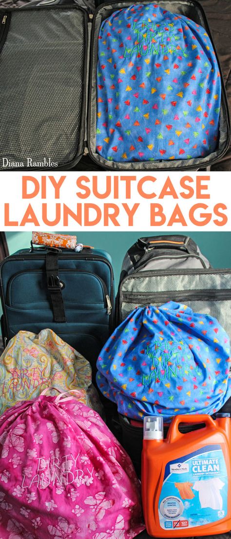 DIY Suitcase Laundry Bag Diy Laundry Bag Tutorials, How To Sew A Laundry Bag, Laundry Bag For Traveling, Diy Travel Laundry Bag, Travel Laundry Bag Sewing Pattern, Diy Gifts For Travelers Sewing Projects, Sew Laundry Bag, Sewing For Travel, Sewing Projects For Travel