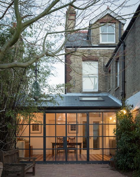 Wraparound Extension, Crittall Windows, Side Return Extension, Crittal Windows, Victorian Terrace House, Lovely Kitchen, Steel Frame House, Looking For Houses, Roof Extension