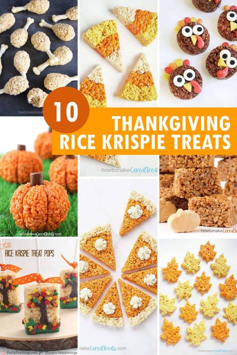 10 FUN and clever Thanksgiving Rice Krispie Treats Rice Krispy Treats Thanksgiving, Fall Rice Krispies Treats, Thanksgiving Turkey Rice Krispie Treats, Rice Krispie Thanksgiving Ideas, Rice Krispie Thanksgiving, Rice Krispie Treats Turkey, Thanks Giving Rice Crispy Treats, Rice Krispie Treats On Sticks, Rice Krispie Turkey With Candy Stuffing