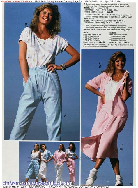 1988 Sears Spring Summer Catalog, Page 83 - Catalogs & Wishbooks 80s Fashion For Women 1980s Outfits, 1980s Outfits, 80s Womens Fashion, Vintage Fashion 1980s, 1980s Fashion Trends, 1980 Fashion, Fashion 1980s, 80s Fashion Trends, Chambray Skirt