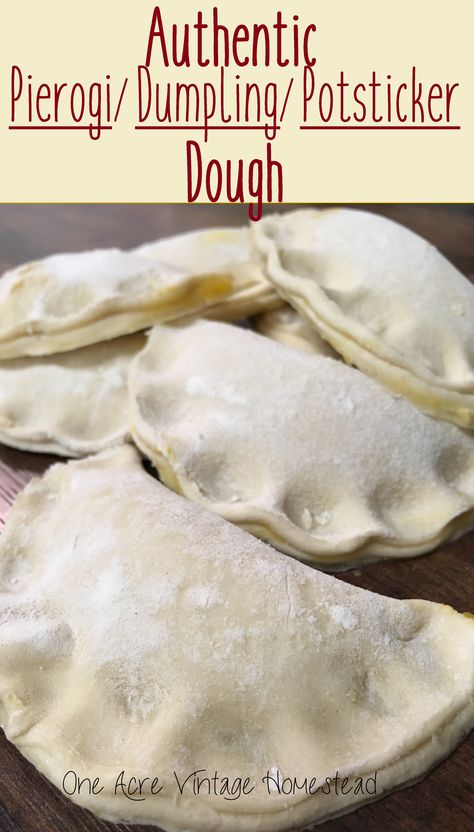 Dumping Dough Recipe, Pot Sticker Dough Recipe, Dumpling Press Recipes, Potsticker Dough, Chinese Potstickers, Perogie Dough Recipe, Pierogies Homemade, Dumpling Press, Pierogi Dough