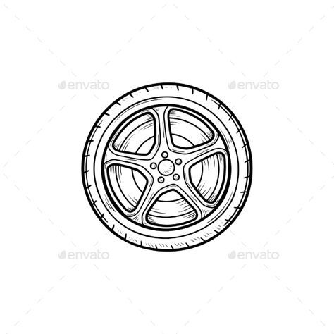 Car Wheel Hand Drawn Outline Doodle Icon #Hand, #Wheel, #Car, #Drawn Wheel Tattoo Car, Car Tire Drawing, Car Wheel Tattoo, Car Wheel Drawing, Tire Drawing, Car Doodles, Wheel Sketch, Food Logo Inspiration, Car Doodle