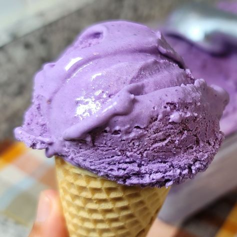 Homemade Ube ice cream Ube Ice Cream, Native Foods, Ice Cream At Home, Flavor Ice, Cream Aesthetic, Food Board, Ice Cream Desserts, Food Dessert, Vanilla Ice Cream