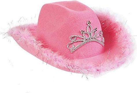 Cowgirl Dress Up, Tiara Design, Cowgirl Halloween, Pink Bachelorette Party, Rhinestone Cowboy, Festival Fits, Pink Cowboy Hat, Pink Cowboy, Cowgirl Look