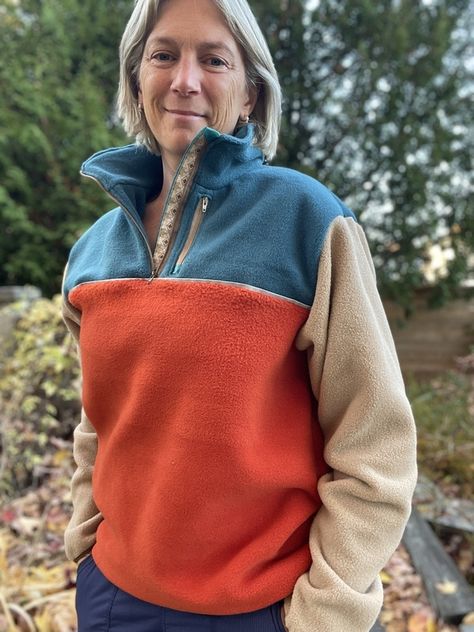 Jalie ALEX - Half-Zip Pullover 3907 pattern review by hpsauce Diy Patagonia Fleece, Fleece Sweater Pattern, Fleece Pullover Pattern, Fleece Sewing Patterns, Fleece Jacket Pattern, Fleece Patterns, Sewing Fleece, Clothing Diy, Patagonia Fleece