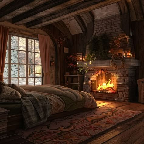 Fireplace Cozy, Cozy Bedroom Ideas, Bedroom Fireplace, Bedroom Wall Colors, Casa Vintage, Bedroom Retreat, Cozy Decor, Cozy Place, Rustic Bedroom