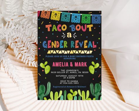 Fiesta Baby Shower EDITABLE Taco 'Bout a Gender Reveal Invitation, Mexican Baby Shower, Fiesta Invitation, Printable INSTANT DOWNLOAD, FM6 by SweetPixelPrints on Etsy Mexican Baby Shower, Baby Boy Invitations, Mexican Babies, Mexican Theme, Twins Baby, Theme Template, Fiesta Baby Shower, Gender Reveal Invitations, Invitation Baby Shower