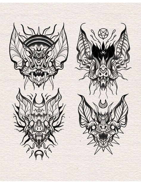 Satanic Tattoo Ideas, Bat Drawing Tattoo, Tattoo Dark Gothic, Tattoo Satanic, Tattoos Dark Art, Dark Tattoo Designs, Bat Drawings, Bat Tattoo Design, Satanic Tattoo Design