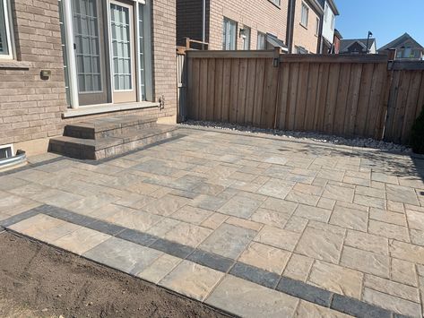 #interlocking #modern #patio #construction #renovation #driveway #landscaping #milton #oakville #burlington Interlock Backyard, Driveway Landscaping, Modern Patio, Driveway, Landscaping, Yard, Patio, Grey, Patios