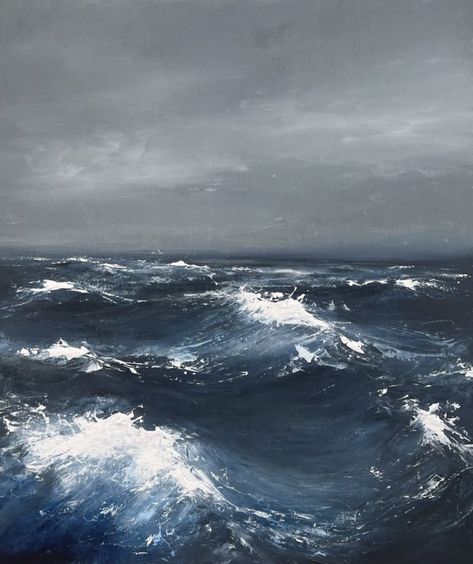 Sarah Evans, Ocean Storm, Ocean Waves Painting, Sea Storm, Painting References, Irish Sea, Magic Aesthetic, Sea Painting, Nature Art Painting