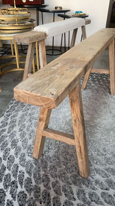 Antique Rustic Vintage Bench Handmade Size and Finish Vary | Etsy Noodle Bench, Diy Wooden Bench, Rustic Wood Bench, Rustic Entryway Table, Reclaimed Wood Benches, Rustic Wooden Bench, Diy Copper, Rustic Entryway, Vintage Bench