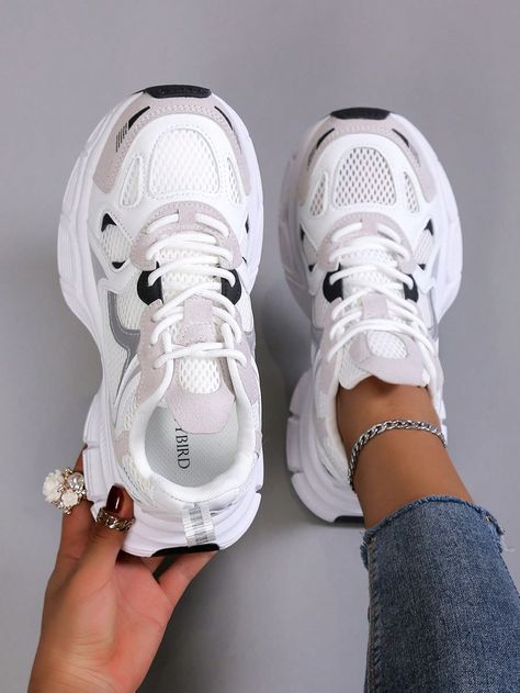 Girly Shoes Sneakers, Chunky Sneakers Outfit, Shoes Heels Classy, Dad Shoes, Wide Fit Shoes, Sport Shoes Women, Women Shoes Online, Girly Shoes, Sneakers For Women