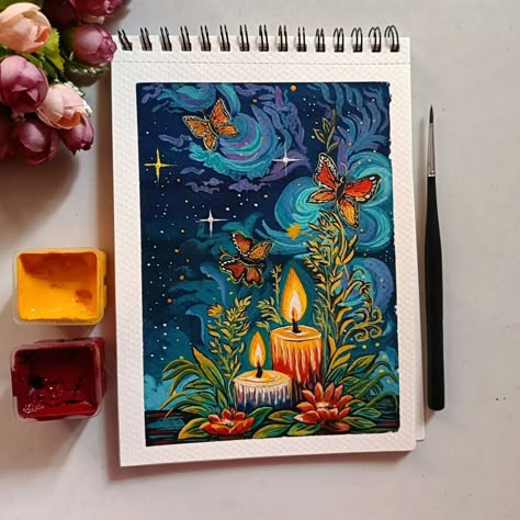 My entry for #thoovipaintober24 Theme - Lights Hosted by @thooviarts.retail @thoovi.arts @miyahimi.in GUIDANCE @rsn_blissfulcreativity Materials used Watercolor sheets GSM 300 Gouache colours @miyahimi.in @thoovi.arts Inspiration - Pinterest #arttherapy #gouachepainting #gouacheartwork #gouacheart #paperpainting #sheetpainting #artforsale #art #paintingforsale Watercolor Negative Painting, Colorful Canvas Art, Doodle Art Flowers, Painting Stuff, Simple Drawings, Boho Art Drawings, Daisy Art, Simple Canvas Paintings, Princess Drawings