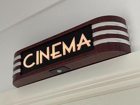 CINEMA light up sign Battery Operated artdeco MARCH SALE £88 Free UK Shipping  | eBay Theatre Foyer, Art Deco Lettering, Studio Sign, Cinema Sign, 3d Chrome, 3d Cinema, Audio Studio, 3d Lettering, 3d Font