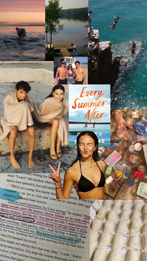 Every Summer After Characters, 28 Summers Book Aesthetic, Every Summer After Fanart, Every Summer After Aesthetic, Book Aesthetic Collage, Every Summer After Book, Every Summer After, Summer Love Books, Summer Tbr