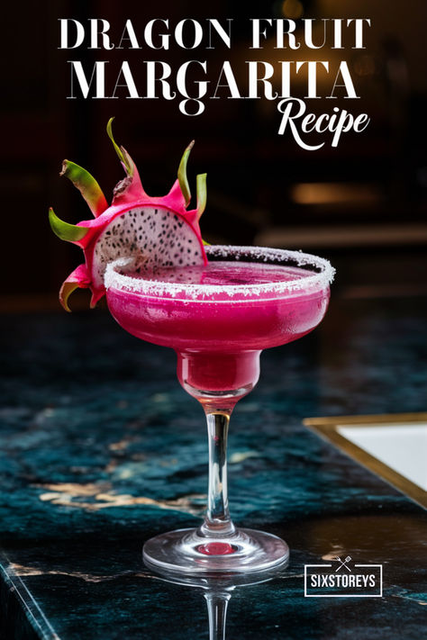 Dragon Fruit Margarita Recipe Dragon Fruit Margarita, Frozen Dragon Fruit Margarita, Dragon Fruit Margarita Recipe, Dragon Fruit Cocktail Drinks, Fruit Margarita Recipe, Dragon Fruit Cocktail, Dragonfruit Cocktail Vodka, Dragonfruit Recipes, Fruit Ice Cubes