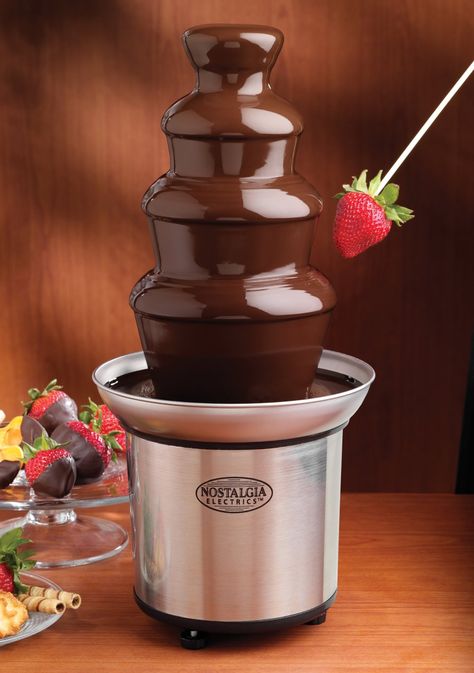 Amazon.com: Nostalgia Electrics CFF986 3-Tier Stainless Steel Chocolate Fondue Fountain: Kitchen & Dining Chocolate Fountain Recipes, Chocolate Fondue Fountain, Fondue Fountain, Blackberry Syrup, Chocolate Fountain, Bar Station, Chrome Kitchen, Chocolate Party, Chocolate Art