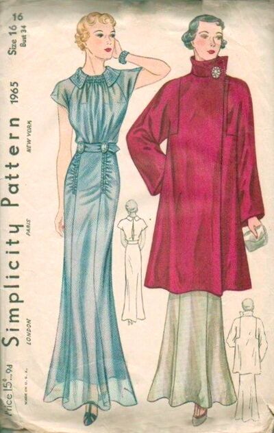 Vintage Fashion 1930s, 1930 Fashion, Simplicity Fashion, Retro Sewing Patterns, Formal Evening Gown, Fashion Forecasting, Vintage Dress Patterns, 1930s Fashion, Womens Sewing Patterns