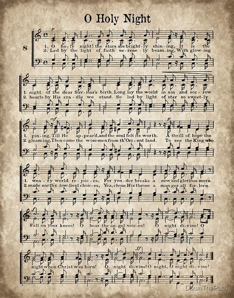 Christmas Carols Lyrics, Printable Hymns, Music Printables, Hymn Sheet Music, Hymn Music, Christmas Sheet Music, Oh Holy Night, O Holy Night, Vintage Sheet Music