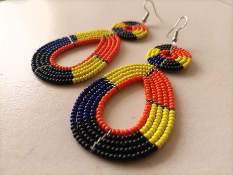 Zulu Earrings, Maasai Earrings, African Earrings, Women Earrings, Maasai, African Jewelry, Zulu, Fun Earrings, African Women