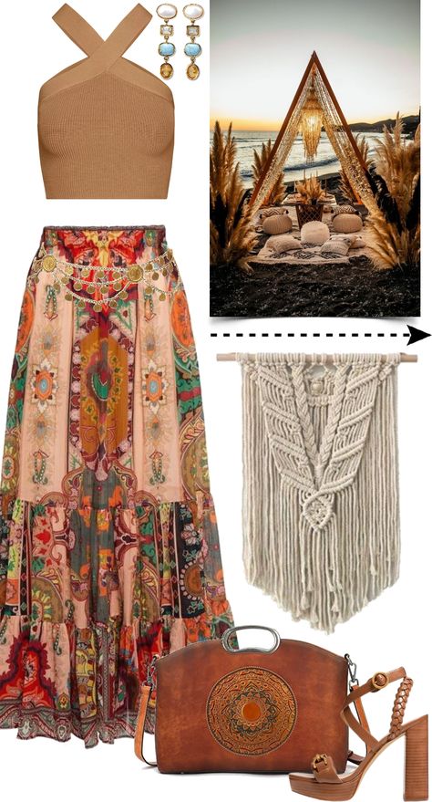 Boho Polyvore, Boho Skirt Outfit, Upcycle Design, Boho Skirt, Outfit Mujer, Design Clothes, Boho Skirts, Lovey Dovey, Fashion Sets