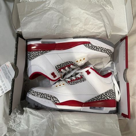 ✅ Jordan 3 Cardinal Red With Box Size 11 Used Air Jordan 3 Cardinal Red, Jordan 3 Cardinal Red, Pretty Sneakers, Trendy Shoes Sneakers, Nike Shoes Girls, Jordan Shoes Girls, Pretty Shoes Sneakers, Kicks Shoes, Jordan Shoes Retro