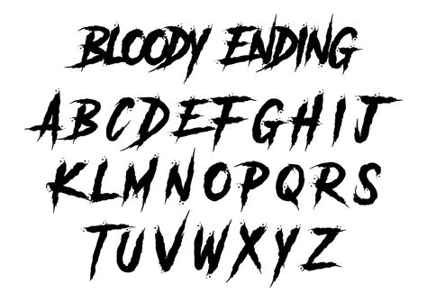 Add a touch of Halloween fright to your crafting projects with this spooky SVG alphabet font. Perfect for creating custom t-shirts, signs, and other DIY. 
#horrorfont #freefonts #scarytype #spookyfonts #creepywriting Horror Font Alphabet, Horror Lettering, Horror Alphabet, Zombie Font, Crazy Fonts, Font Horror, Tattoo Writing Fonts, Cool Fonts Alphabet, Quotes Font