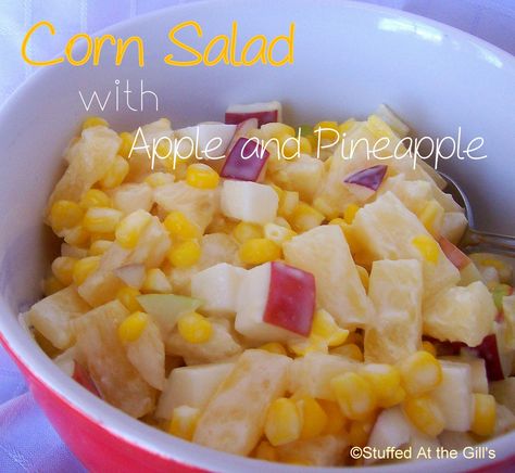 Corn Salad with Apple and Pineapple is a tasty accompaniment to a cold plate or barbecue.  Only takes minutes to make. Apple Cheese Salad, Cold Corn Salad, Pineapple Salad Recipes, Cold Plate, Newfoundland Recipes, Plate Recipes, Pineapple Salad, Corn Cheese, Rock Recipes