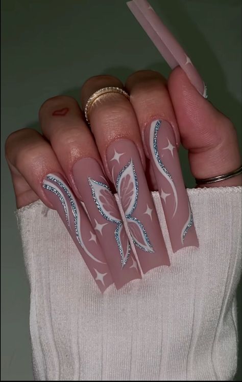 Long Acrylic Nails Butterfly, Acrylic Nails Butterfly, Nails With Bf Initials, Butterflies Nails Acrylics, Acrylic Nails With Bf Initials, Nail Designs Fall, Nails Butterfly, Holiday Acrylic Nails, Butterfly Nail Designs