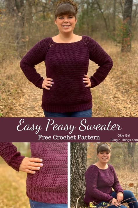 Easy Crochet Raglan Sweater, Crochet Sweaters Women Pattern, Beginner Crochet Sweater Pattern Free, Crochet Raglan Sweater Pattern Free, Easy Crochet Sweater Pattern Free, Crochet Raglan Sweater, Crochet Sweater Pattern Free Women, Crocheted Skirts, 2022 Sweaters