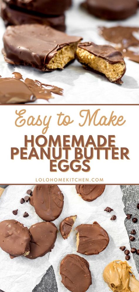 Homemade version of a Reese’s Peanut Butter Egg. Easy to make, simple and so good! Homemade Peanut Butter Eggs, Peanut Butter Egg, Peanut Butter Eggs, Homemade Peanut Butter, Home Kitchen, Peanut Butter, Peanut, Egg, Butter