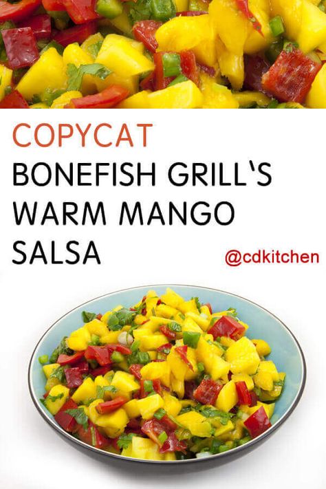 Copycat Appetizers, Mango Salsa For Fish, Bonefish Grill Recipes, Mango Fish, Mango Salsa Recipe, Cold Appetizer, Fresh Mango Salsa, Grilling Food, Grilled Fish Tacos